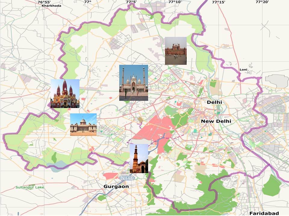 Delhi tourist map