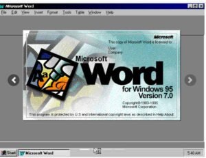 this image represent to word and windows 95